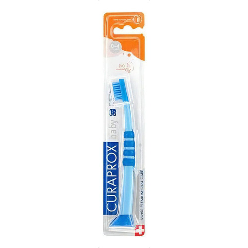 Cepillo de dientes infantil biodegradable Curaprox Baby 4260 ultra suave azul pack x 2 unidades