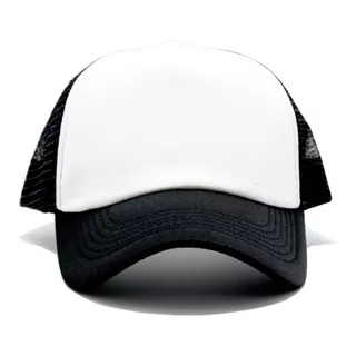 Gorra Tucker Negro Con Frente Blanco Y Negro Liso