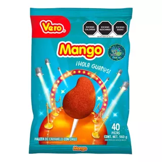 Vero Paleta Mango Con Chile Caramelo Dulce Individuales 40pz