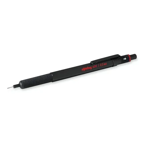Lapiseira Rotring 600 Retrátil Preta 0.5mm Metal Corpo Hexagonal