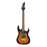Guitarra Eléctrica Ibanez Rg Gio Grx70qa De Álamo Sunburst Con Diapasón De Amaranto