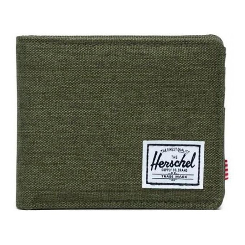 Billetera Herschel Roy color olive night crosshatch/olive night de poliéster 600d - 8.9cm x 11.1cm x 1.2cm