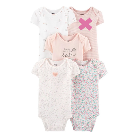 Carters Pack 4 Bodies Niña 3 Meses Estampado