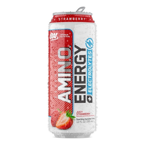 Amino Energy X 12, Aminoácidos + Electrolitos + Cafeina Sabor Juicy Strawberry (355 Ml)