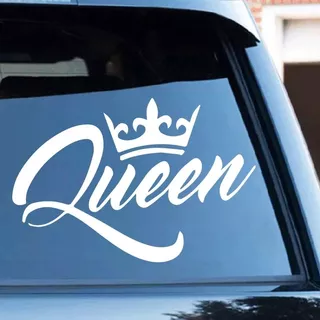1 Pz Stiker Calcomania Vinil Auto Queen Corona Mujer  15x10 