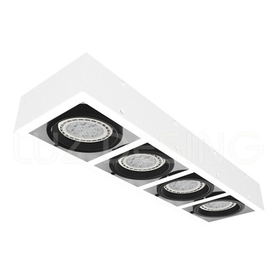 Plafon Cardanico 4 Luces Blanco Lineal + Lámpara Led Ar111