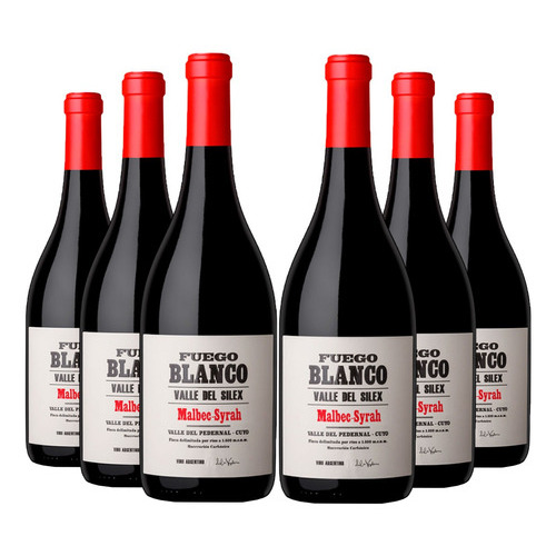 Vino Tinto Fuego Blanco Malbec-syrah X6