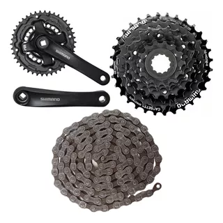 Kit Peças Shimano Cassete 8v, Pedivela Tourney E Corrente