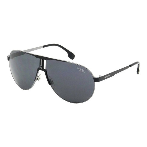 Gafas de sol Carrera 1005/S con marco de metal color negro, lente gris de plástico clásica, varilla negra de metal