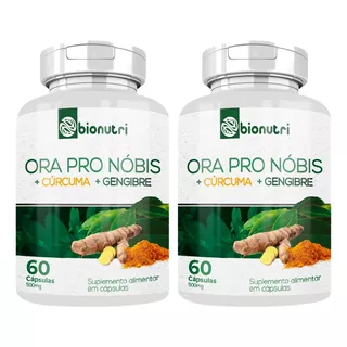 2 Potes Ora Pro Nóbis Plus 500mg - Kit 120 Cáps Bionutri