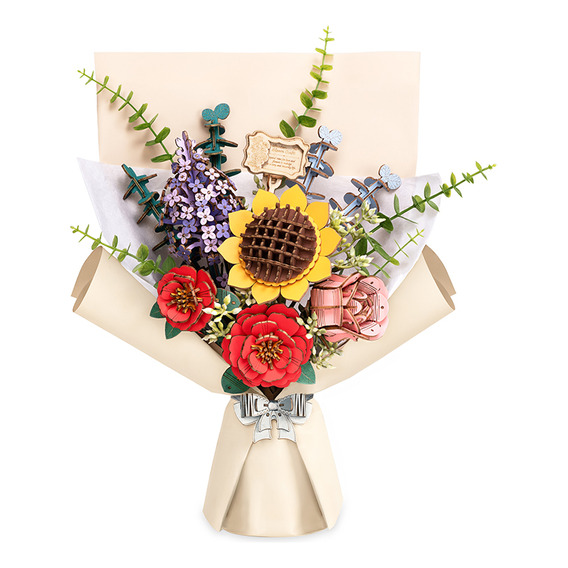 Puzzle 3d - Ramo De Flores - Flower Bouquet - Rowood