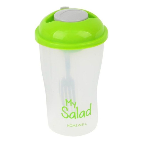 Vaso Para Ensalada Con Tenedor My Salad Homewell Color Verde