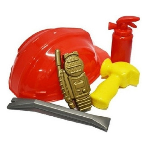 Kit Bombero Con Casco Irv Toys Oficio Fuego Juego Infantil