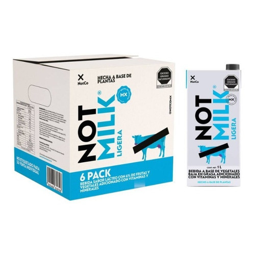 Leche Vegetal Baja En Grasa Not Milk Notco 1 L Caja 6 Pz