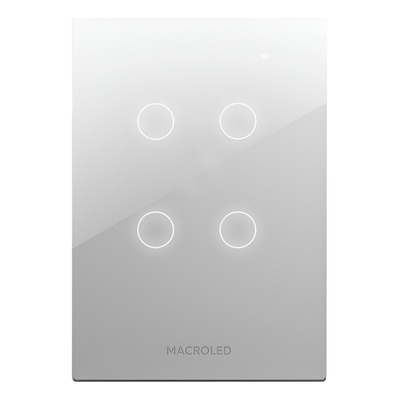 Tecla Smart Tactil Wifi 4 Canales C/capacitor Blanco 7 A 220v