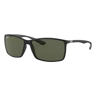 Anteojos De Sol Polarizados Ray-ban Rb4179 Large Con Marco De Liteforce Color Matte Black, Lente Green De Policarbonato Clásica, Varilla Matte Black De Liteforce