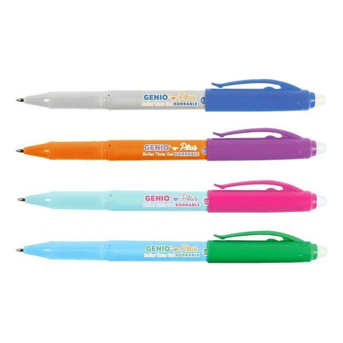 Boligrafo Roller Tinta Gel Borrable Genio Plus 0.7 Azul 