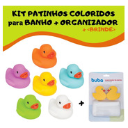 Patinhos Banho Coloridos Bebe Brinquedo Infantil+organizador