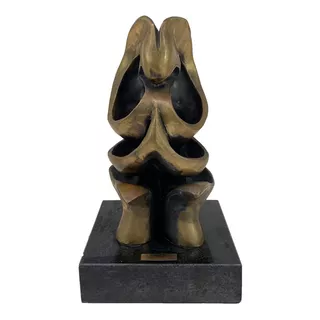 Antiga Escultura Bronze Art Moderna Assinada Liliane Vidigal