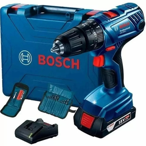 Taladro Atornillador Bosch Gsb 180-li 18v 1 Batería+maletín + 23 accesorios