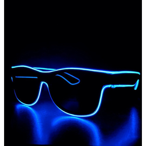 Lentes De Sol Luz Neon Led A Pilas Gafas Anteojos Luminoso Color Azul