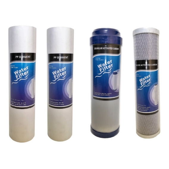 Kit X4 Membranas Filtro Agua Sedimento 5um + Activado Bloque
