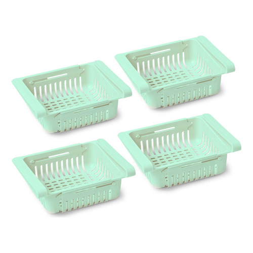 Combo: 2 Organizadores Multiusos Nevera X 2 Unid C/u Blanco Color Verde