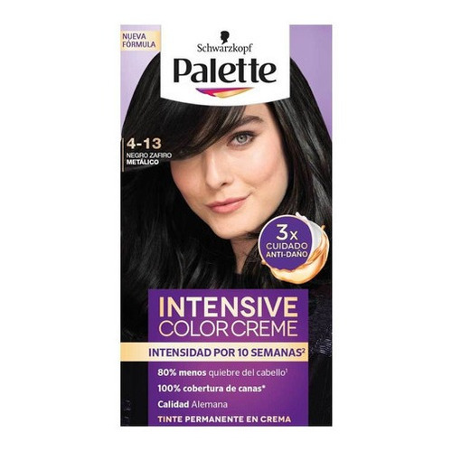 Kit Tinte Schwarzkopf Professional  Palette Palette intensive color cream tono 4-13 negro zafiro metálico para cabello