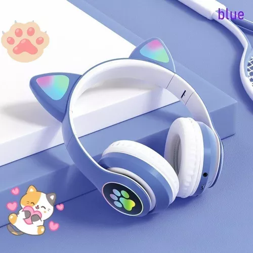 Headphone Headset Gatinho Orelha De Gato Com Led Fone De Ouvido