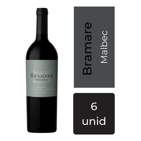 Vino Bramare Malbec Lujan De Cuyo 750 Ml Caja X 6 Mp Drinks