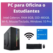Intel Celeron, Ram 8gb, Ssd 480gb, Wi-fi, Windows 10 Pro