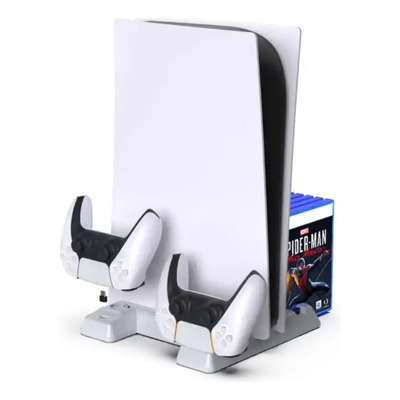 Base Soporte Vertical Stand Para Ps5 Con Estación De Carga