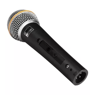 Microfone Dinâmico Kadosh Kds-58p C/ Cabo Karaoke Resistente Cor Preto