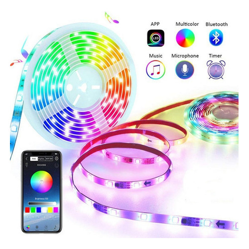 Tira De Luces Led 10m Led Rgb Control App Nuevas Premium Color De La Luz Multicolor