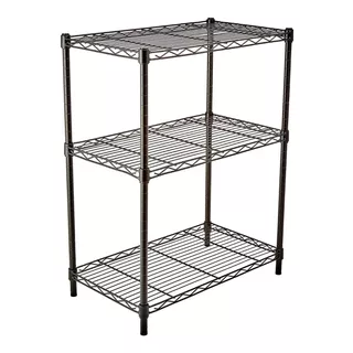 Estante 3 Repisas Mueble Organizador Cocina Garage Negro Amz