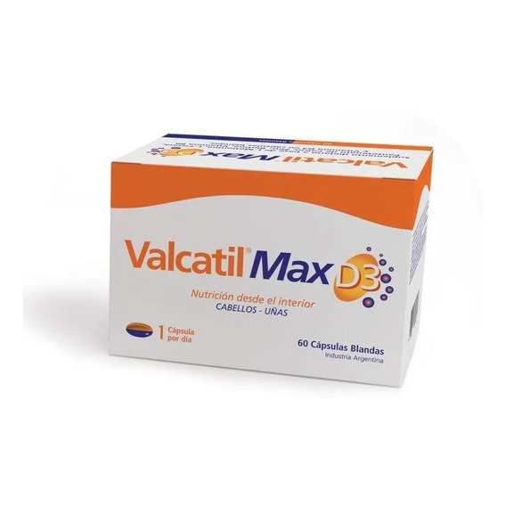 Valcatil Max D3 Suplemento Nutrición Cabellos Uñas 60 Cáps Sabor S/ Sabor