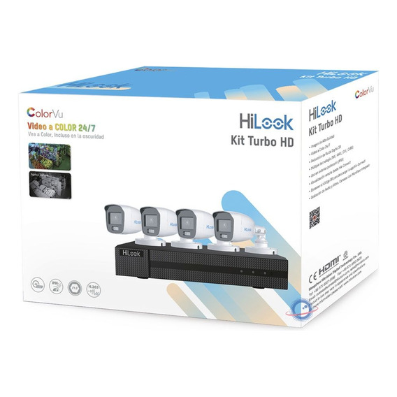 Kit Hilook 1080p 2mpx 4 Camaras Dvr 4ch Colorvu Microfono