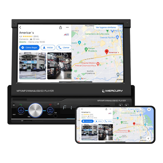 Stereo In Dash Pantalla Rebatible Bluetooth 7 Pulgadas Am Fm