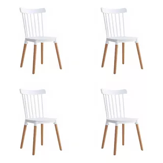 Silla De Comedor Windsor Flia Hdc Group Pack X4 Unidades Color Blanco