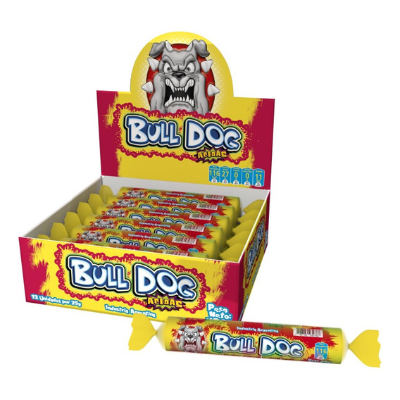 Gomitas Bull Dog Acidas Caja X 12 Unidades De 35g Rollo