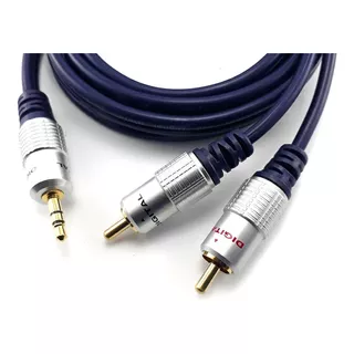 Cable 2*1 De Audio 2 Rca A Plug De 3,5mm 1.8mt