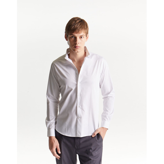 Camisa Valentino, 100% Algodón, Slim Fit, Blanco, Equus