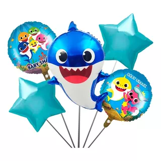 Kit De Globos Baby Shark Globos Metalicos Para Baby Shower 