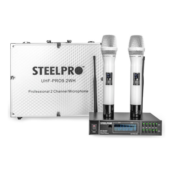Micrófonos Steelpro UHF-PRO9.2 Omnidireccional Cardioide color blanco