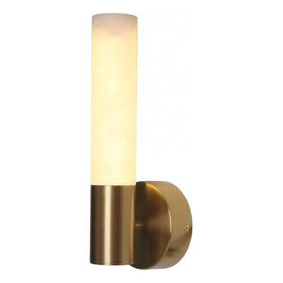 Aplique Pared Lira Alabastro Bronce Led 8w Luz Desing Cálido