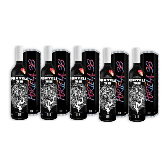 Gin Portela 38 One Love X5u 750ml C/estuche Edición Limitada