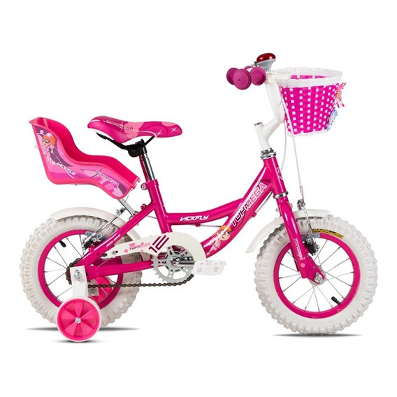 Bicicleta De Nena Rosa Rodado 12 Top Mega Vickfly R12 C/rued