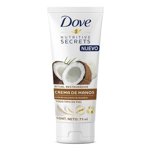 Crema Para Manos Dove Nutritive Secrets Aceite De Coco Y Almendras 75ml