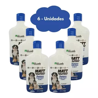 Kit Shampoo Pet Antipulgas Carrapatos Sarna Cães Gatos 6un