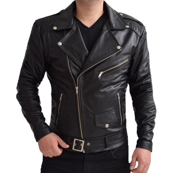 Campera Rockera 100 % Cuero Vacuno, 